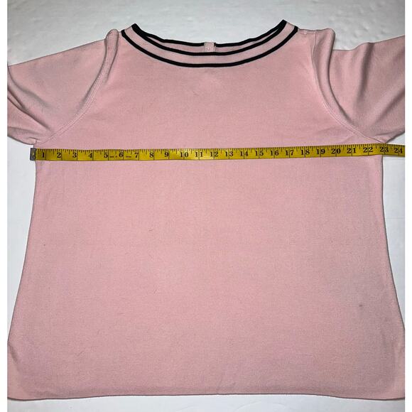 Talbots Plus Petites Sweater Woman’s Size 2Xp Pink Pearl Button Back 3/4 Sleeve - Picture 3 of 6